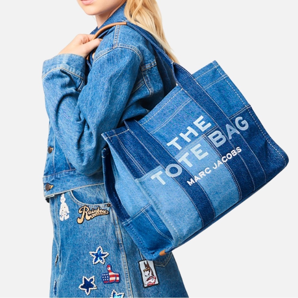 Marc Jacobs The Tote Bag LARGE Blue Denim - Picture 2 of 14